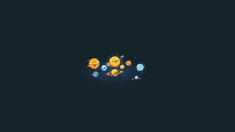 minimalistic, background, funny, 1080P, simple, race, planets