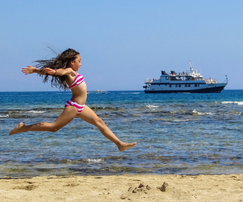 swimwear, activity, summer, land, freedom, fun, lifestyles, seashore, nature, candid, photography, motion, one person, Girl, 2K, beach, happy, sea, side view