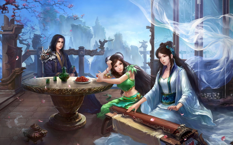 characters, dynasty, man, jade, games, anime, poster, two, women, 2K