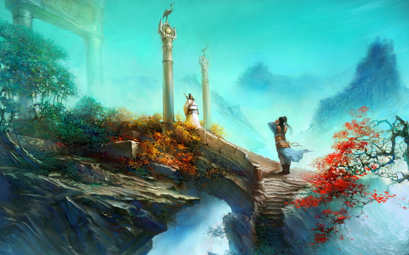 jade, characters, game, dynasty, temple, 2K, mountain
