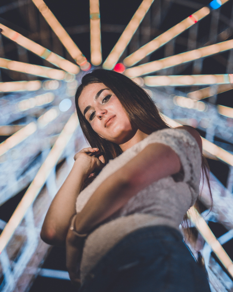 attractive, women, fashionable, girl, beautiful woman, beautiful, fairy lights, night lights, hairstyle, leisure activity, night, wear, style, young women