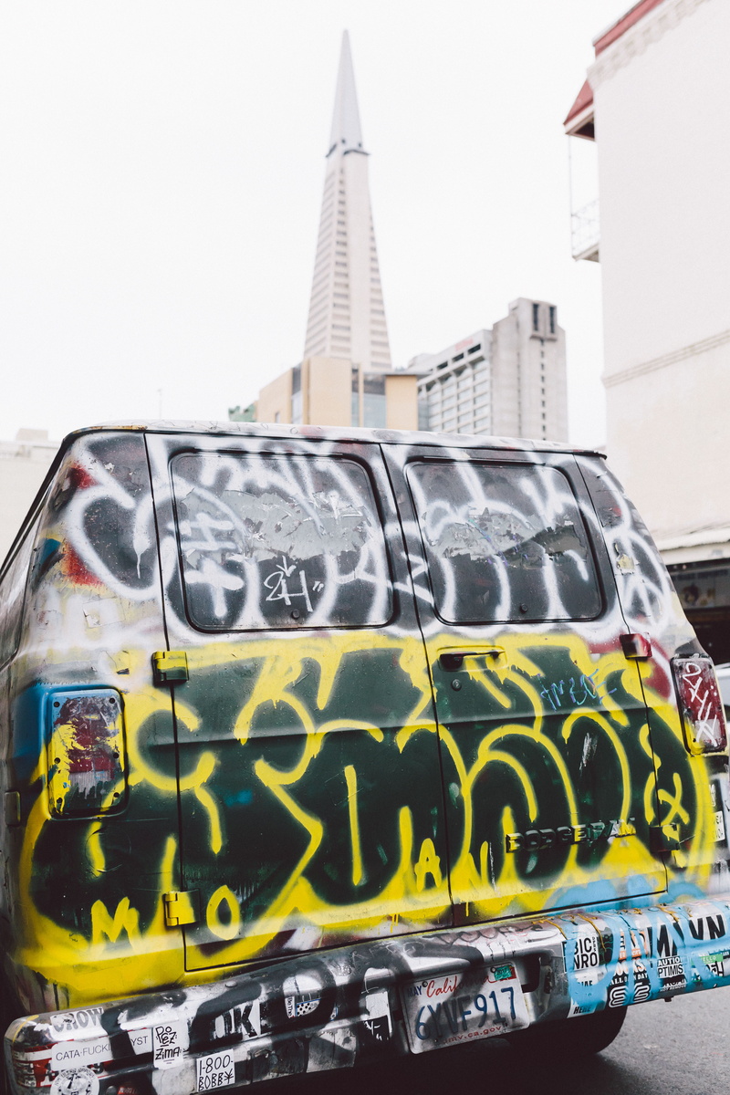 summer, outdoors, western script, architecture, san franciscio, communication, san fran, united states, land vehicle, motor vehicle, west coast