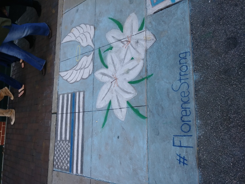 star shape, text, high angle view, craft, art gallery, built structure, communication, nature, street art, floral pattern, flower, united states, hope