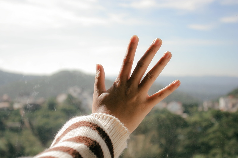 touch, human hand, human body part, human finger, day, 2K, photo, hand raised, sky, hand, body part, environment, close-up, depth of field, finger, emotion