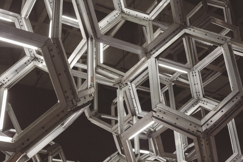 5K, urban, art, seat, molecular, built structure, indoors, city, building, modern, girder, town, low angle view, white, industry, montréal, roof beam