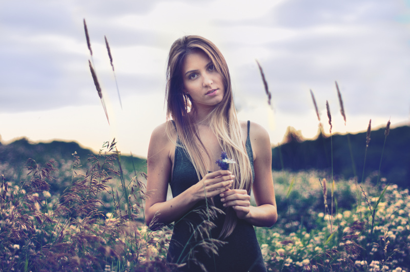 wearing, females, black, Explored, outdoors, women, beauty, 500px, beautiful, strap, beauty In Nature, 1080P, nature, one Person, summer, meadow, people