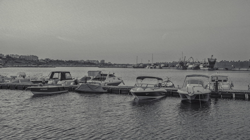 clear sky, transportation, marina, sea, water, day, harbor, moored, waterfront, fishing industry, fishing boat, sailboat, nautical vessel, Romania, sky