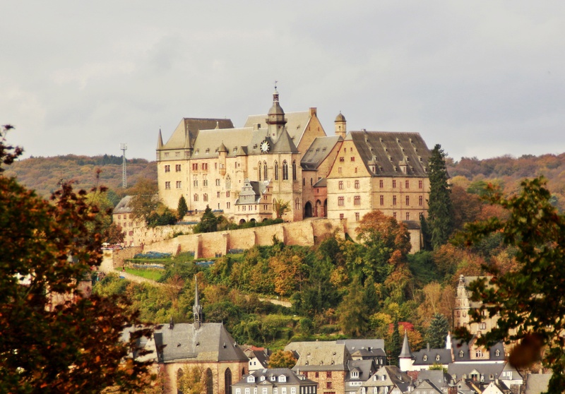 marburg, religion, house, castle, white, plant, concrete, outdoors, building exterior, residential district, nature, tree, built structure, travel destinations