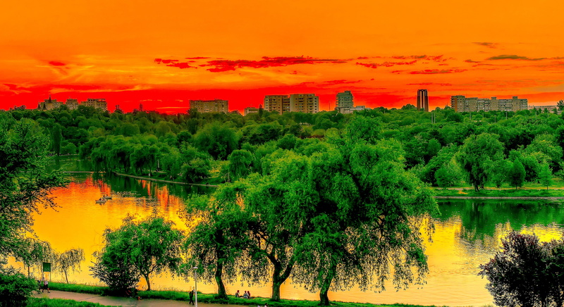 romania, romanian, bucharest, landscape, 4K, trees, park, pond
