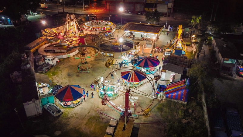 street, no people, lighting equipment, building exterior, amusement park ride, amusement park, carousel, celebration, leisure activities, carnival, brazil