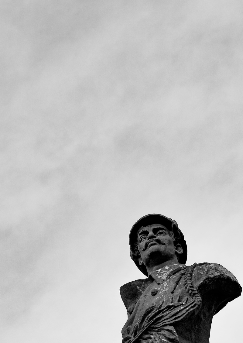 creativity, monument, make love not war, male likeness, grey, france, sculpture, fine art statue, peace, statue, sky, day, architecture, roffiac,