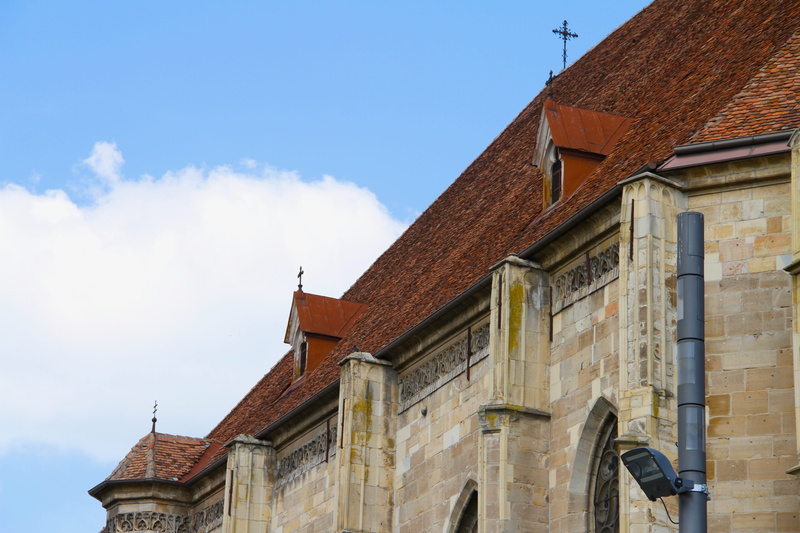 roof, town, spirituality, no people, history, sky, cloud - sky, romania, church, plaza, city gate, architecture, outdoors, nature, low angle view, religion