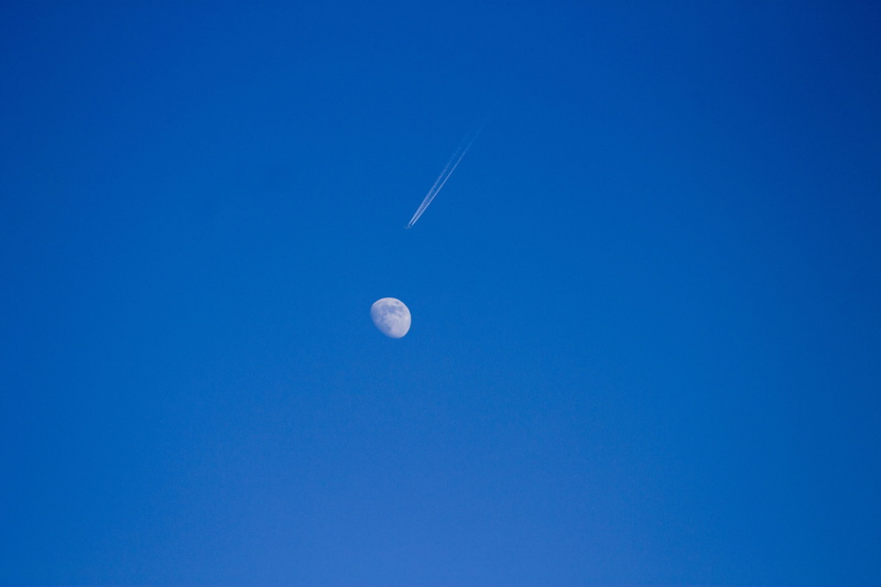 space, crescent, moon, no people, nature, copy space, space exploration, blue, outdoors, tranquility, half moon, 4K, space and astronomy, cluj-napoca