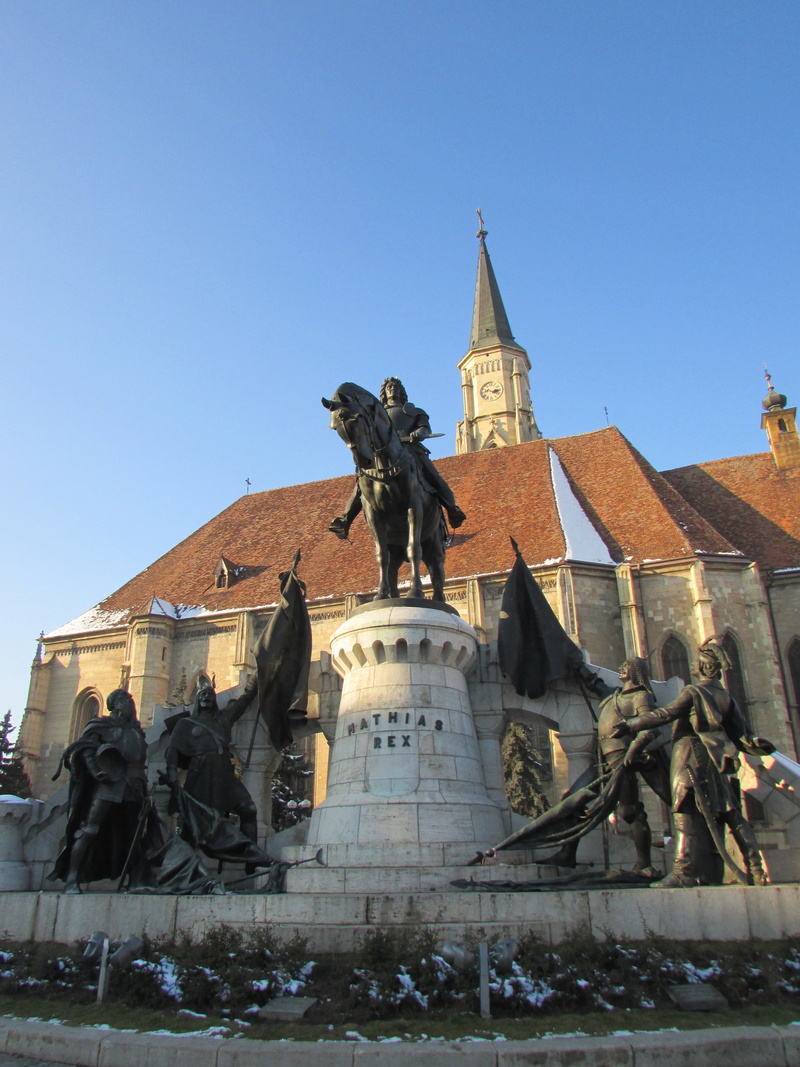 creativity, romania, building exterior, memorial, transylvania, male likeness, church, fountain, human representation, nature, clear sky, building, built structure