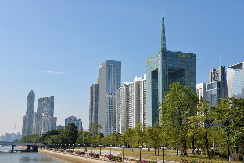 no people, built structure, building exterior, china, modern, tree, 5K, zhujiang new town, tall - high, canton, canton tower, architecture, travel destinations