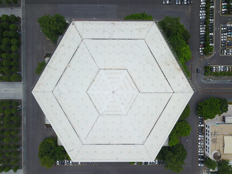 car park, architecture, nature, roof, 4K, parking lot, photography, geometry, aerial, hexagon, day, no people, hexagonal, design, outdoors, geometric