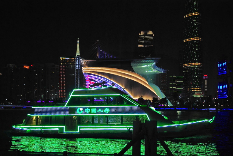 building, urban skyline, China, Guangdong, city, building exterior, illuminated, 2K, nature, night, illumination, travel, outdoors, no people, office building exterior