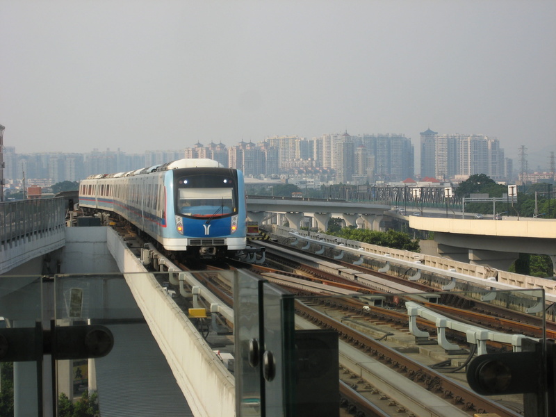 travel, public transportation, Metro, railroad track, sky, shunting yard, Canton, Train, rail transportation, transport, guangzhou, train - vehicle, building exterior