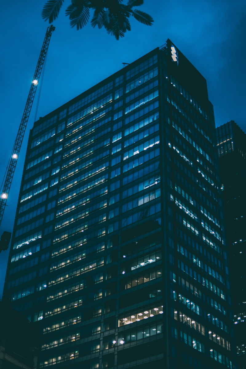 city, business, built structure, reflection, 5K, citylights, building exterior, glass - material, low angle view, office building exterior, uptown mall