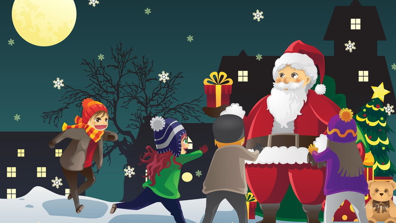 saint nicholas, teddy beark, gifts, christmas, santa claus, greeting, tree, st nick, children, smiles, 1080P, feliz navidad, santa