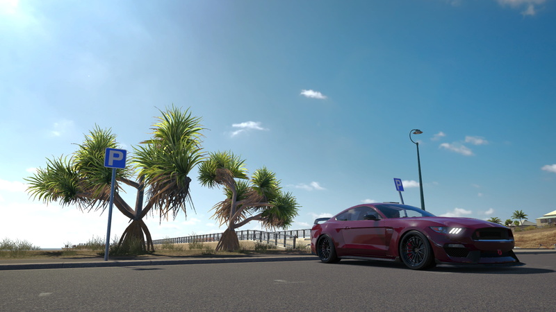 land vehicle, plant, Forza Horizon, 4K, cloud - sky, street, palm tree, car, nature, tree, outdoors, Forza Games, transportation, luxury, vintage car