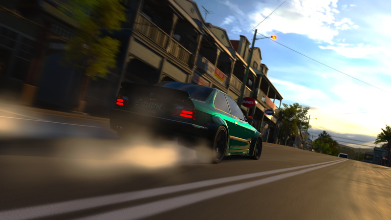 no people, nature, cloud - sky, car, land vehicle, motion, outdoors, city, BMW, mode of transportation, sky, forza horizon 3, blurred motion, Forza Games