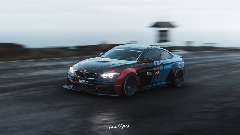 4K, speed, BMW M4, Forza Horizon 4, Microsoft, game art, by Wallpy