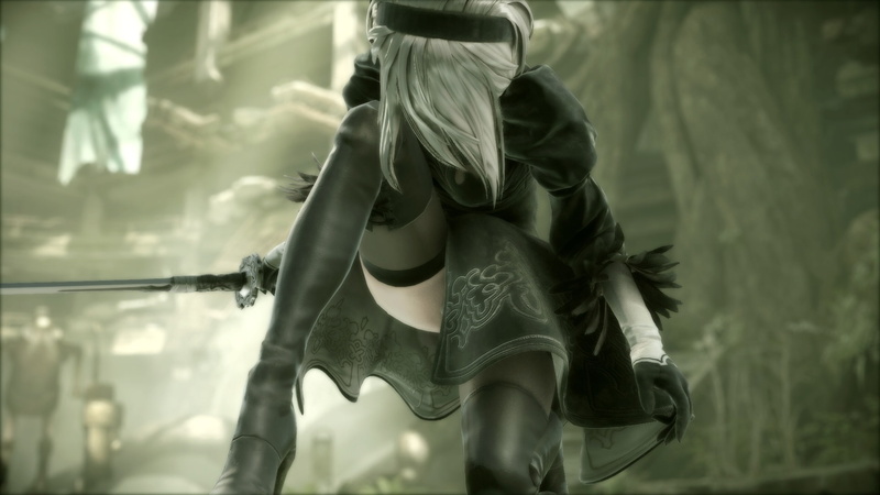 1080P, game, sensuality-sensual-sexy-woman-girl-art-nier, automata-yorha, 2b-sword-dress-blindfold-combat