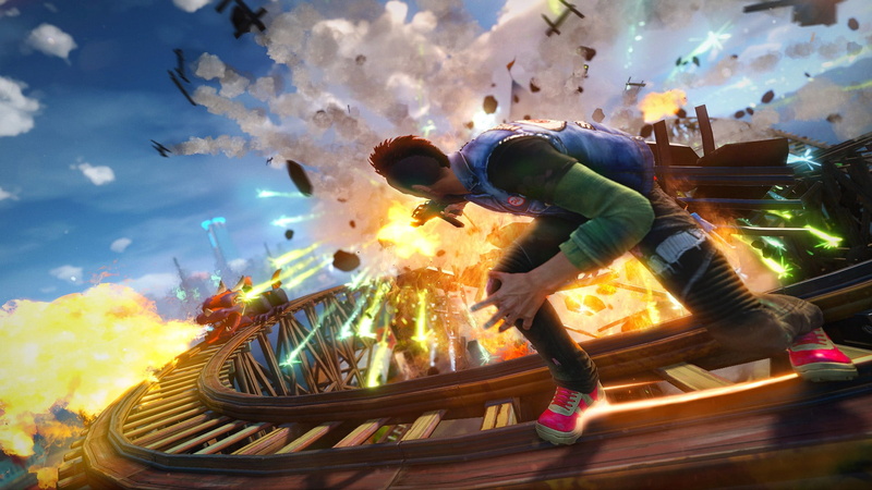 leisure activity, real people, sky, one person, day, application, game, 1080P, cloud - sky, sport, Sunset Overdrive, digital, low angle view