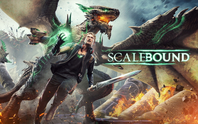 Hideki Kamiya, wings, xbox one, Scalebound, microsoft, dragon, fire, 1080P, man, white hair, Hand, sword, Warrior, fantasy, headphones, platinum games