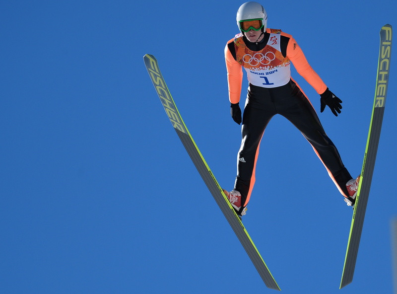 Nordic combined, 2K, RUSSIA, sochi 2014 olympic winter games, the sky, ski, Evgeny Klimov, The XXII Winter Olympic Games, Sochi 2014, jumping, flight