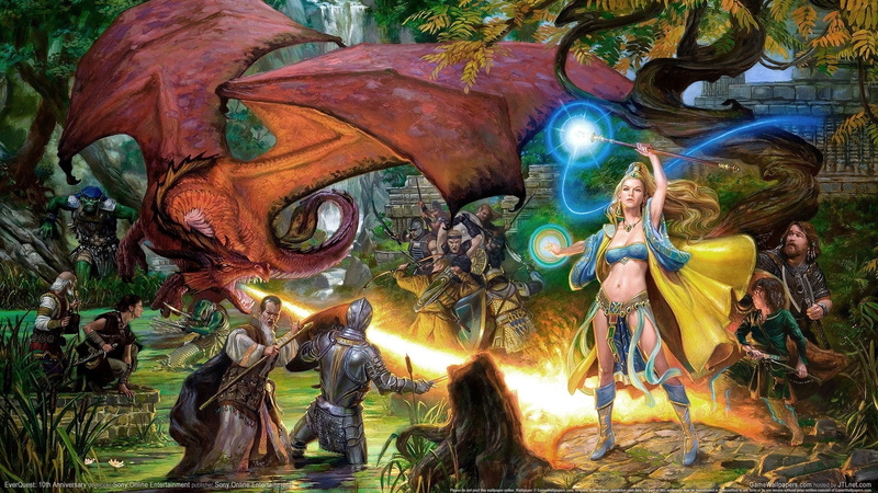 abstract, day, people, women, fantasy, nature, tree, Magic, warrior, land, outdoors, plant, dragon, Dragons, art and craft, group of people, game, creativity