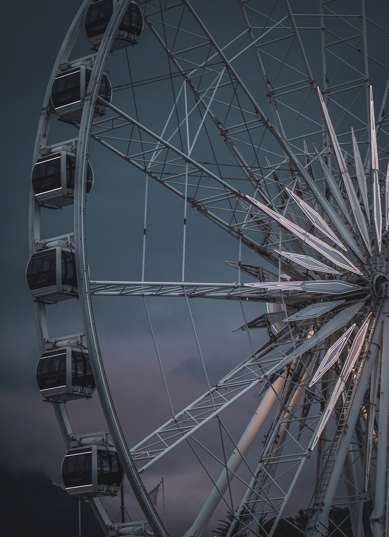communication, sky, connection, ferris Wheel, africa, cape town, wheel, frame, 5K, star, amusement, park, south africa, ride, blue, structure, light, wireless Technology