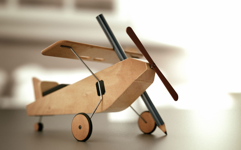 Toy, aircraft, airplane, 1080P, pencils