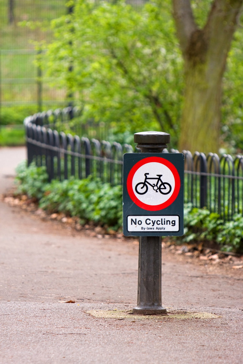 Symbol, path, Signage, Cycling, prohibition, direction, safety, barrier, road sign, prohibited, forbid, no people, rule, road, regulation, outdoors, guidance