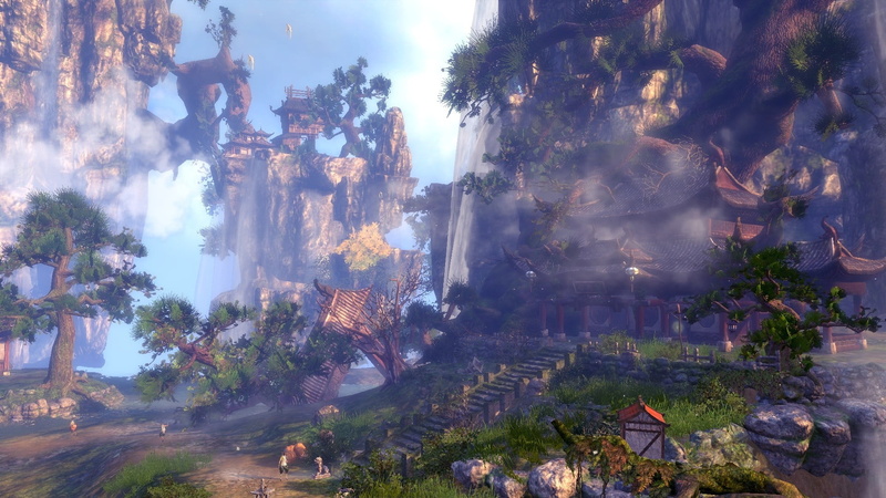 tree, temple, growth, trees, architecture, day, PC gaming, 1080P, group of people, beauty in nature, scenics - nature, smoke - physical structure, surrounded