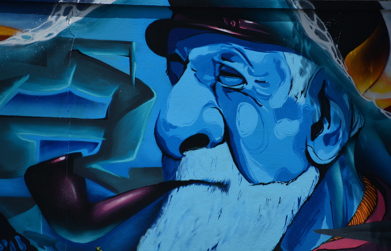 water, Mural, plastic, animal, indoors, metal, nature, performance, blue, painted walls, no people, Painted, textile, paint, artistic, painted wall, creativity