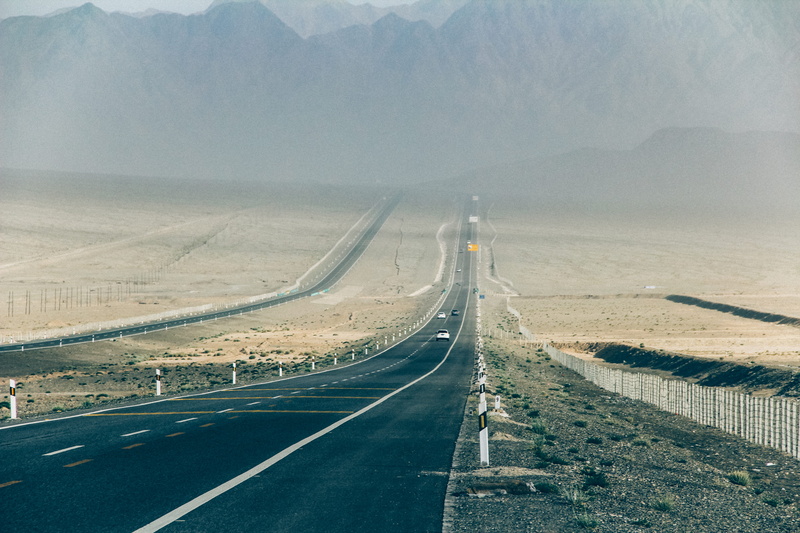 scenery, multiple lane highway, the way forward, way, road marking, aerial view, dividing line, symbol, diminishing perspective, marking, outdoors, dirt road