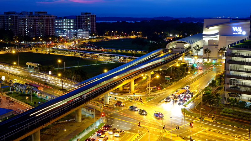 multiple lane highway, Singapore, Evening, car, housing estate, photography, long exposure, street, lapse, residential, high angle view, Night, 5K, mode of transportation
