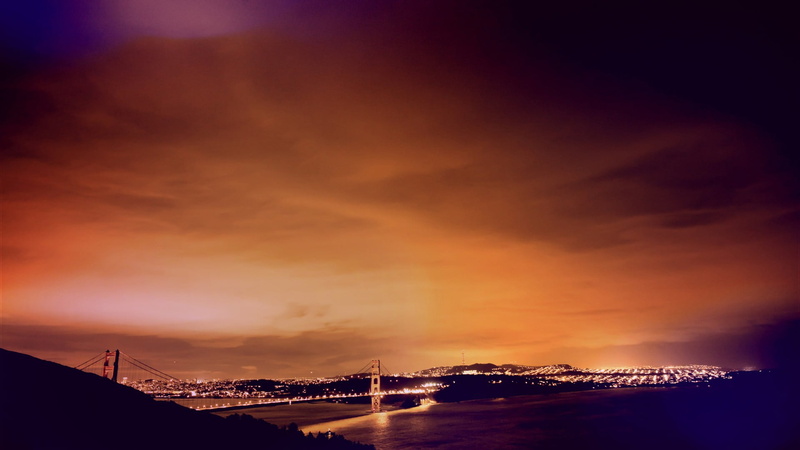 cloud - sky, silhouette, scenics - nature, sky, San Francisco, bridge, building exterior, beauty in nature, brown, built structure, 1080P, night, dramatic sky