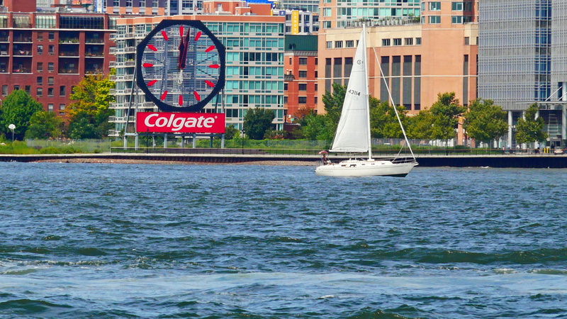 yacht, 2K, jersey city, sailboat pictures, luxury, new york harbor, new york city harbor, text, new jersey, nature, clock, built structure, architecture