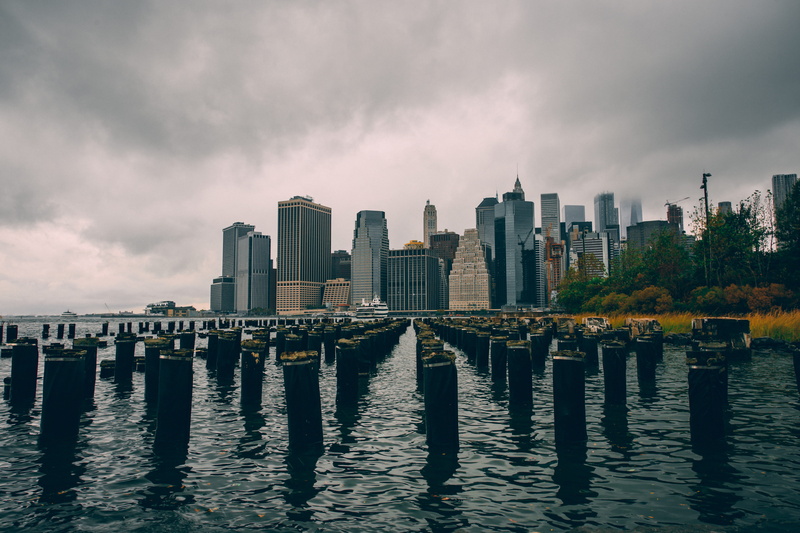 cityscape, fall, manhattan, building, 5K, mist, building exterior, united states, cloud - sky, waterfront, tall - high, downtown, buildings, landscape