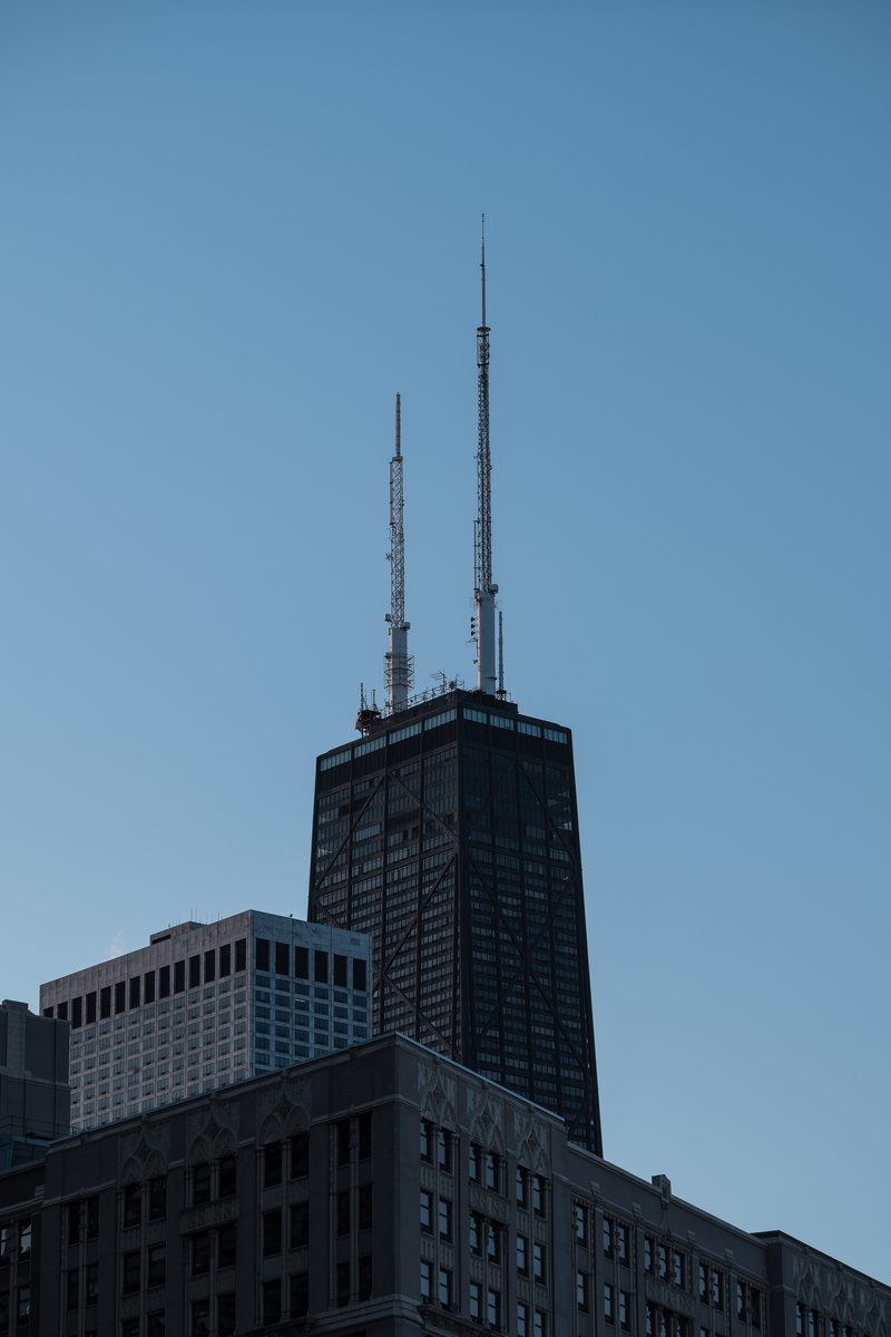 skyscraper, skyline, no people, industry, united states, john hancock center, city, spire, communication, nature, architecture, urban, built structure
