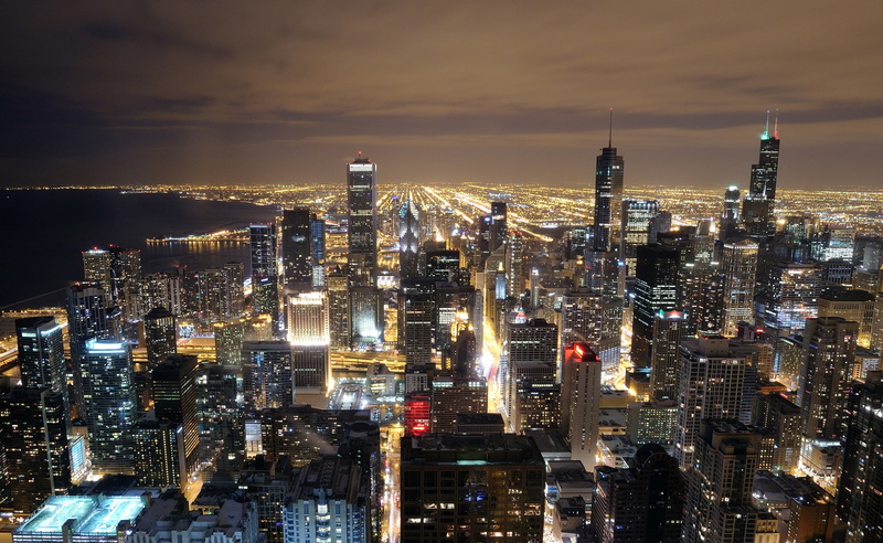 building exterior, residential district, nature, John, crowd, nightlife, United States, Hancock, outdoors, sky, Chicago, built structure, urban skyline