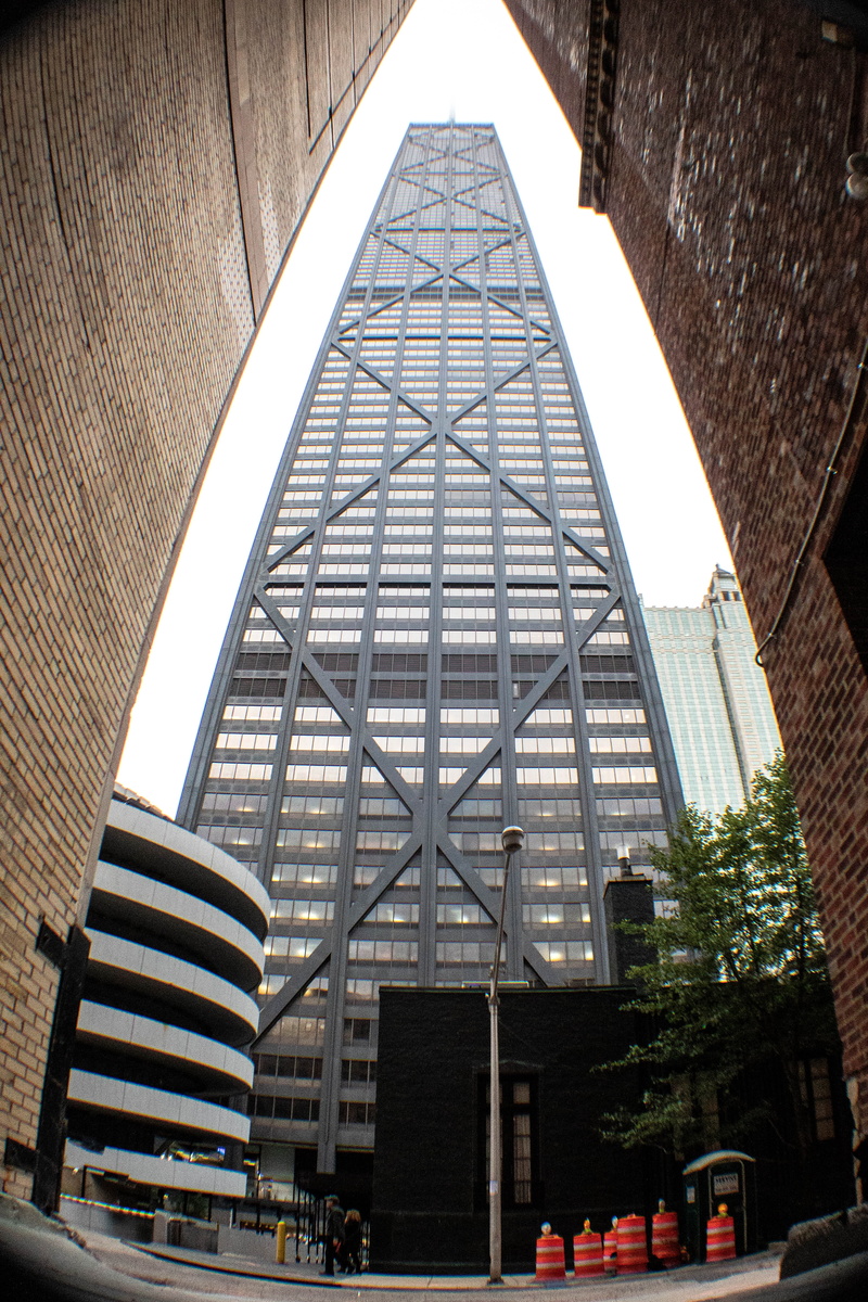 architecture, building exterior, john hancock center, building, united states, outdoors, chicago, travel destinations, 4K, pattern, transportation, incidental people