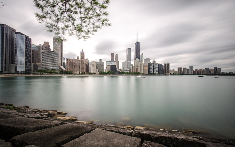 building exterior, building, Sears Tower, travel destinations, river, office building exterior, office, built structure, outdoors, financial district, cityscape