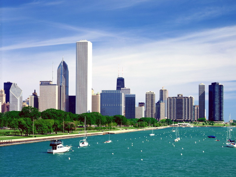 world, chicago, hd, lake, skyline, travel and world, michigan, 720P, travel