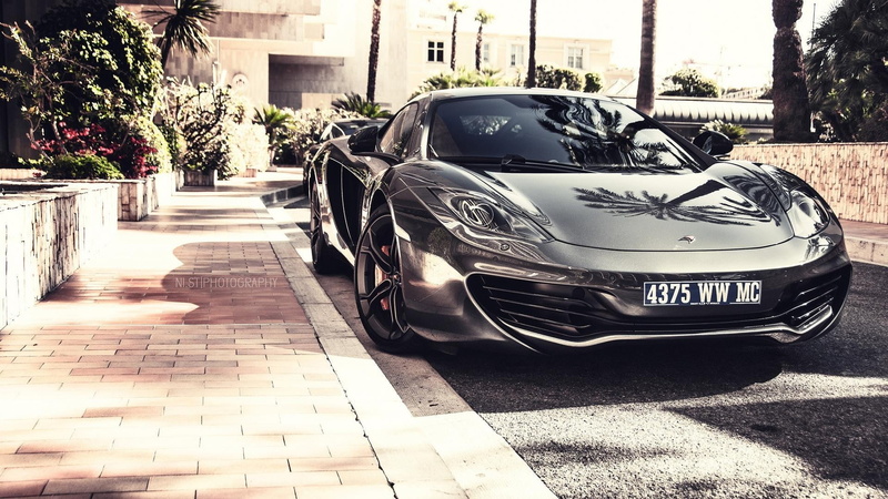 transportation, land vehicle, motor vehicle, pavement, architecture, car, gray, 1080P, street, McLaren MP4-12C, city, day, mode of transportation, built structure