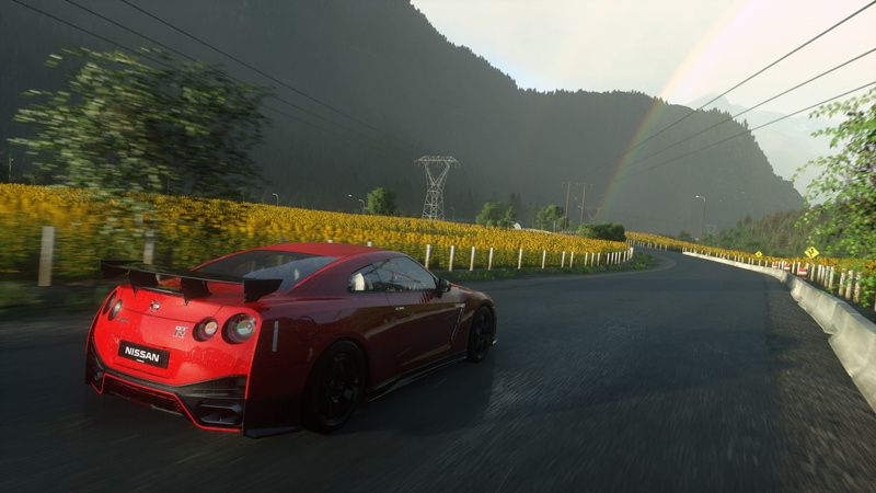 Nissan GTR, road, outdoors, mode of transportation, coupe, city, land vehicle, red, 1080P, mountain, architecture, Driveclub, travel, road trip, day, motor vehicle