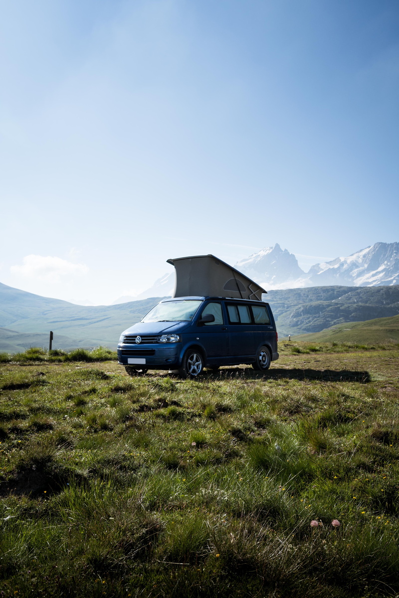 off-Road Vehicle, car, nature, mode of Transport, blue, campervan, summer, van, landscape, explore, wilderness, on the road, outdoors, transportation, mountain